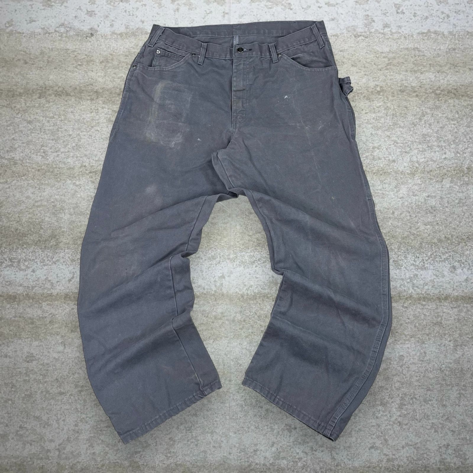 Dickies Vintage 90s Dickies Carpenter Pants 36x30 Baggy Grey Canvas Size US 36 / EU 52 - 2 Thumbnail