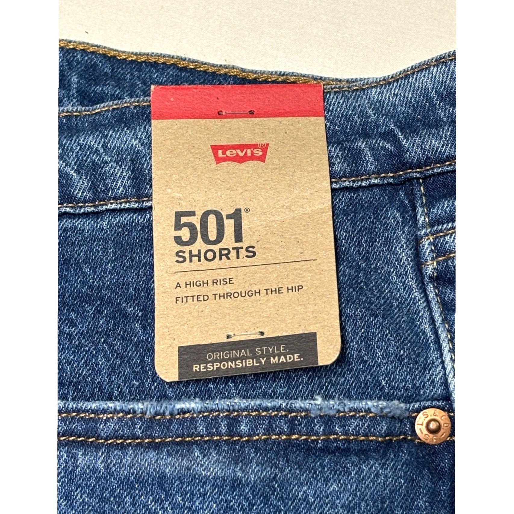Levi's VINTAGE Levi's 501 Original High Rise Denim Shorts Womens 24W Plus Medium Wash Size 32" / US 10 / IT 46 - 2 Thumbnail