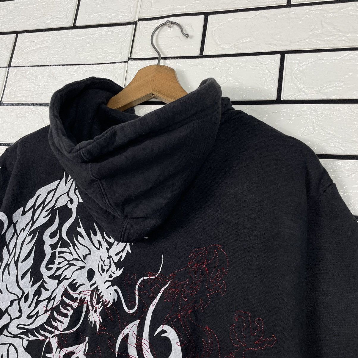 Japanese Brand M. Board Dragon Sukajan Short Sleeve Hoodie Size US M / EU 48-50 / 2 - 9 Thumbnail