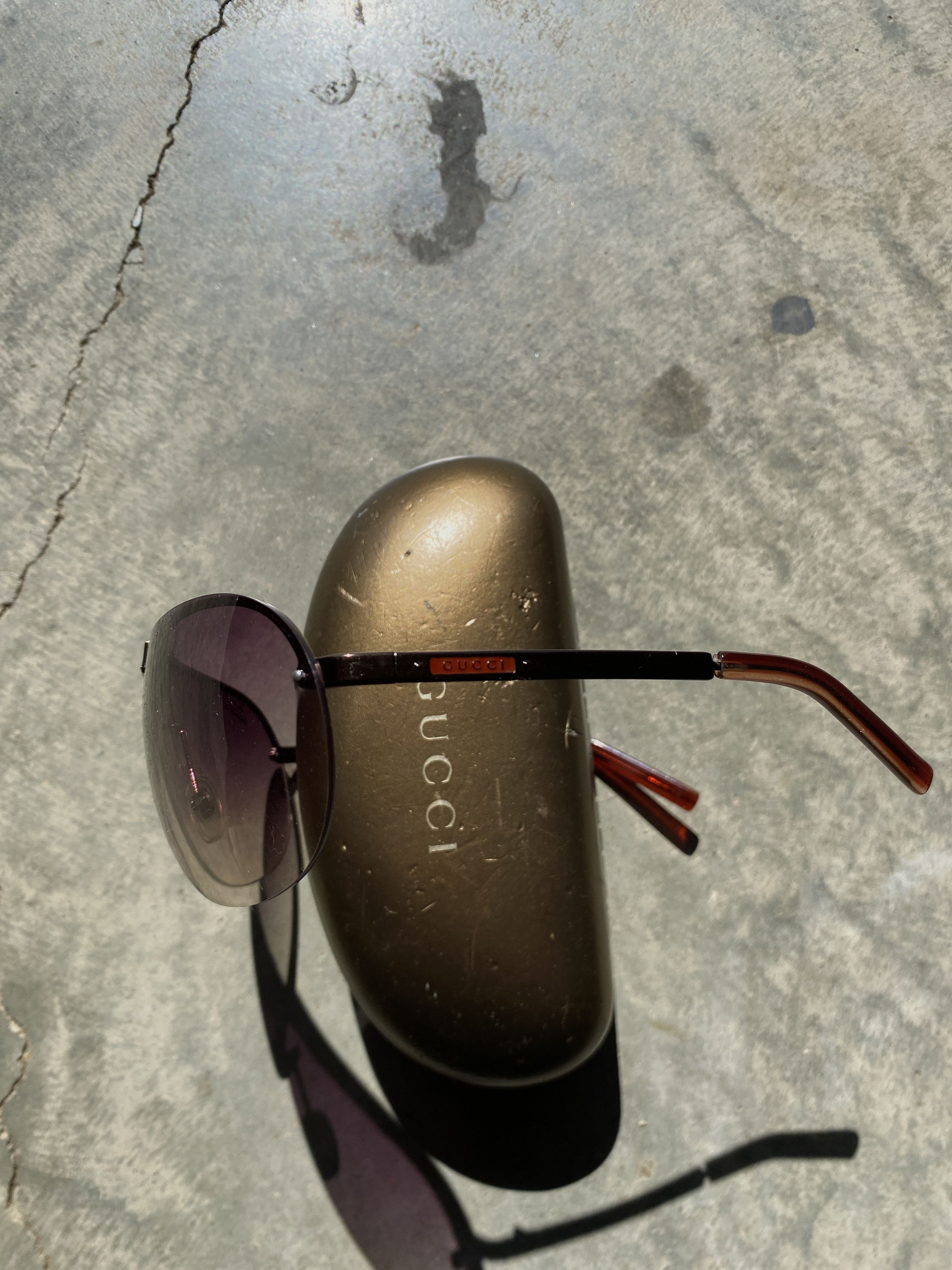 Gucci Gucci Pink Gradient Aviator Sunglasses GG 1618S Size ONE SIZE - 5 Thumbnail