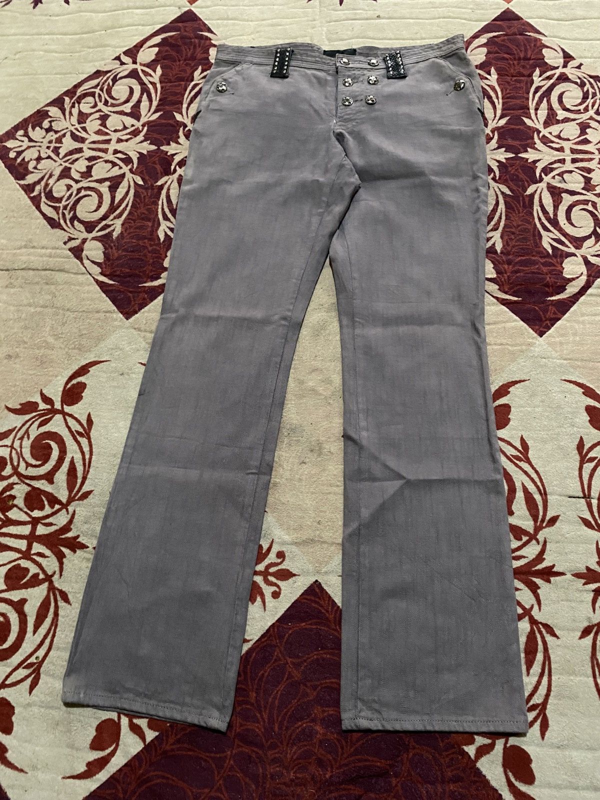 If Six Was Nine Rare Nstyle Japan Denim Snake Skin Studded Size US 33 - 2 Thumbnail