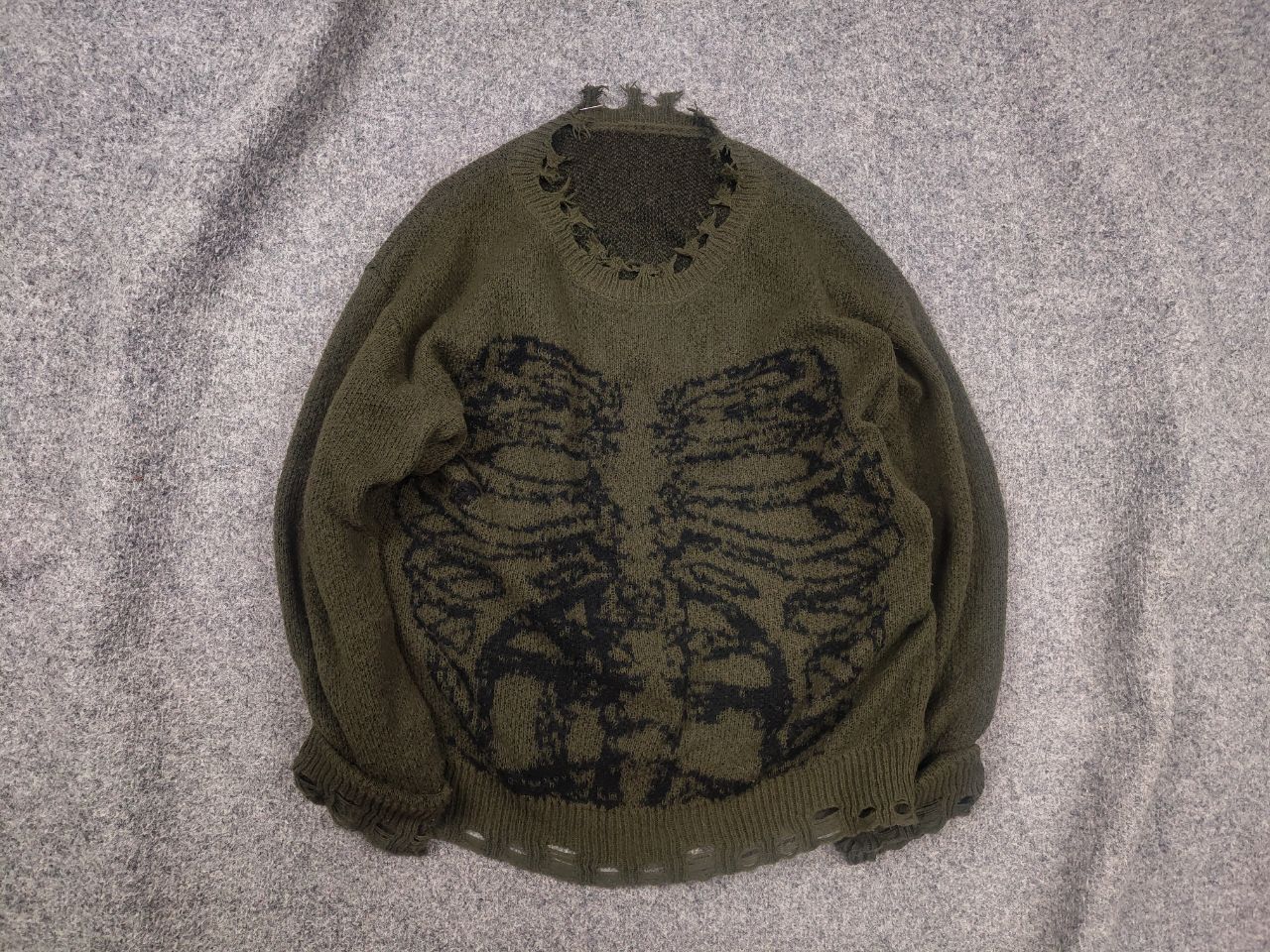 If Six Was Nine Vintage Y2K Style LGB Skeleton crew neck Distressed Sweater Size US S / EU 44-46 / 1 - 1 Thumbnail