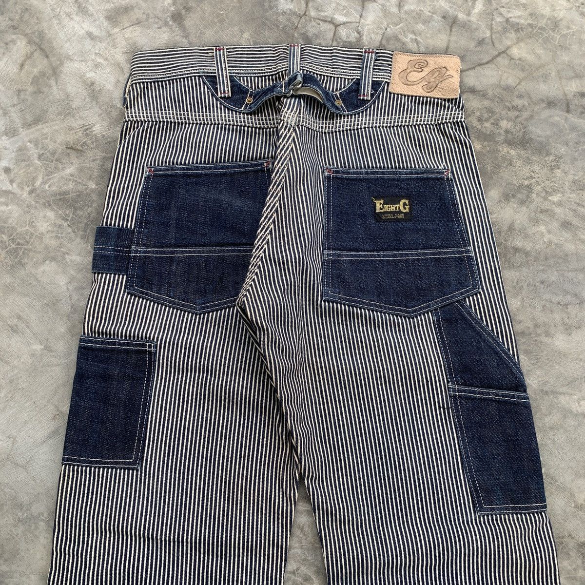 EIGHT-G Vintage Eight-G Hickory Carpenter Double Knee Pants Size US 31 - 12 Thumbnail