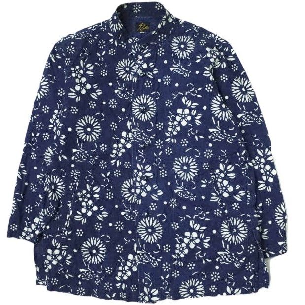 Jacket Indigo Stand Collar Total Pattern