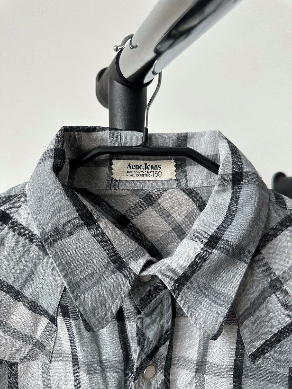 Acne Studios Acne Studios Jeans Linen Button Up Check Shirt Flannel Size US M / EU 48-50 / 2 - 3 Thumbnail