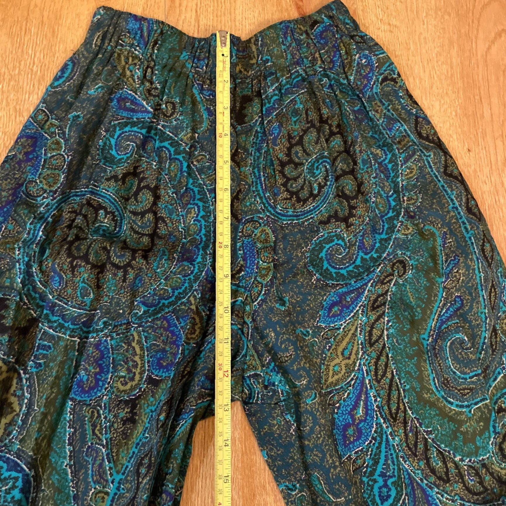 Vintage VINTAGE CAbi Carol Anderson Palazzo Pants Paisley Green Abstract Jewel Tapered USA Women Pants Size 32" / US 10 / IT 46 - 6 Thumbnail