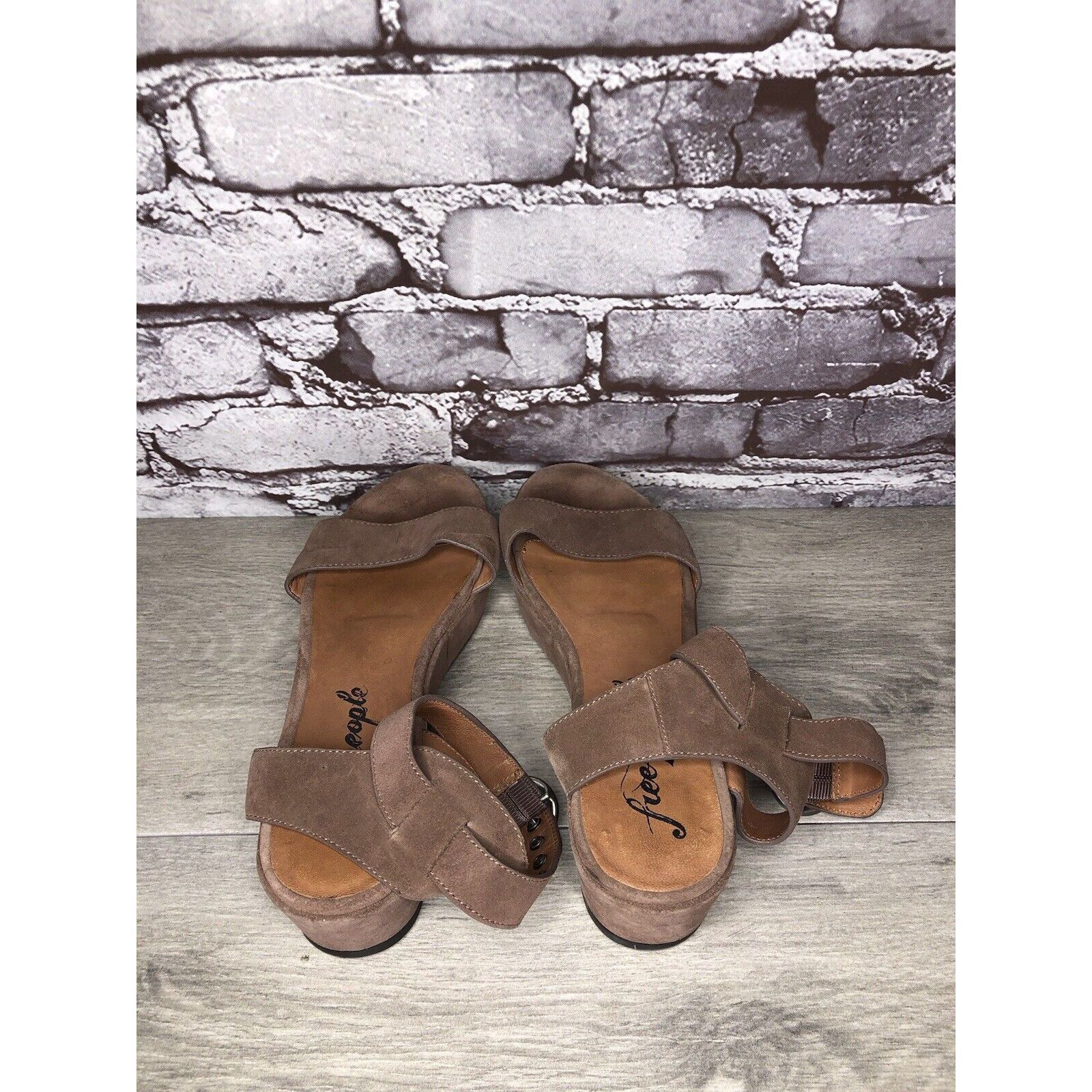 Free People Free People Plum Taupe Suede Platform Ankle Strap Sandals Wo Size US 8 / IT 38 - 5 Thumbnail