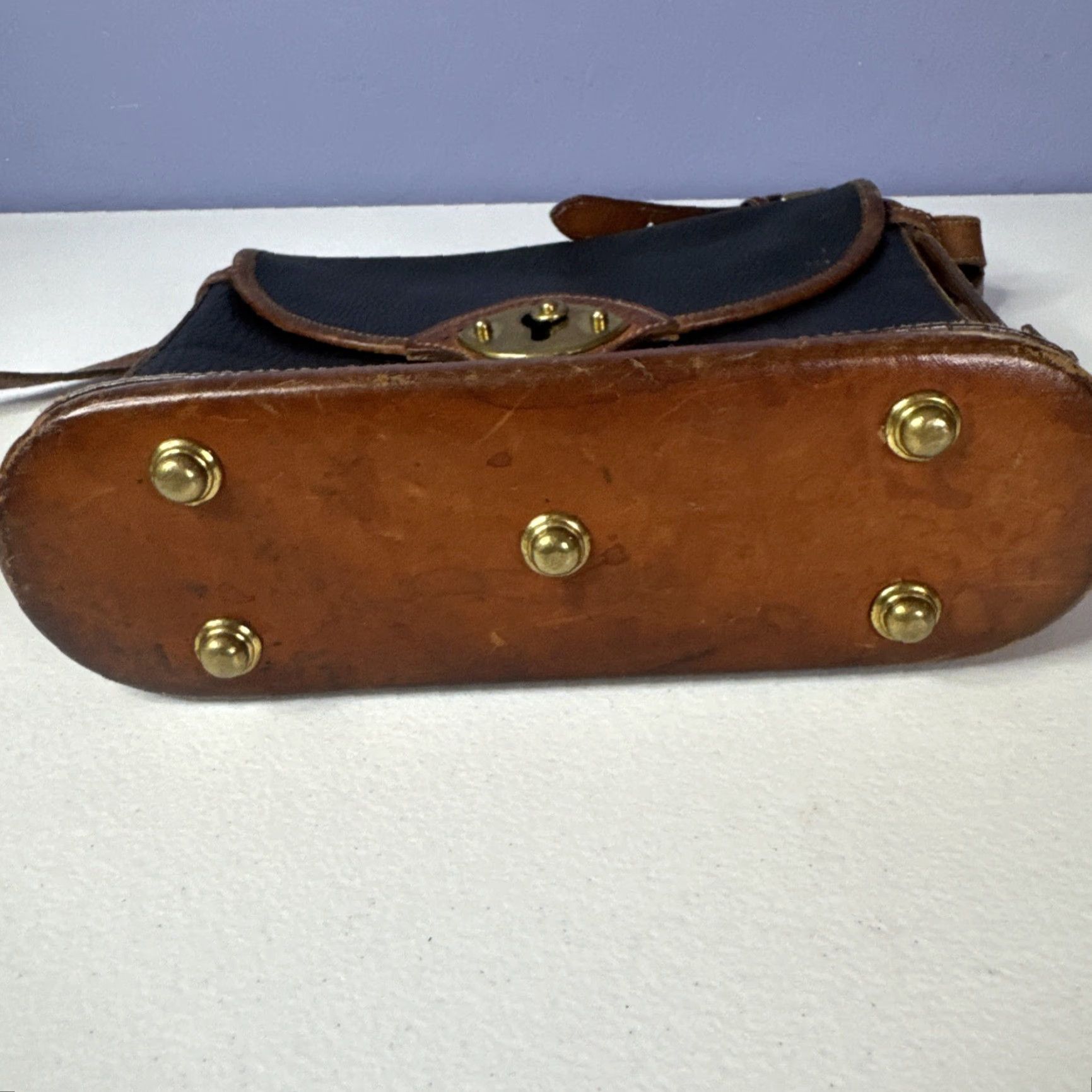 Dooney & Bourke VINTAGE Dooney & Bourke Cavalry Spectator Bag Bucket Bag Black Tan All Weather Leather Women Size ONE SIZE - 3 Thumbnail