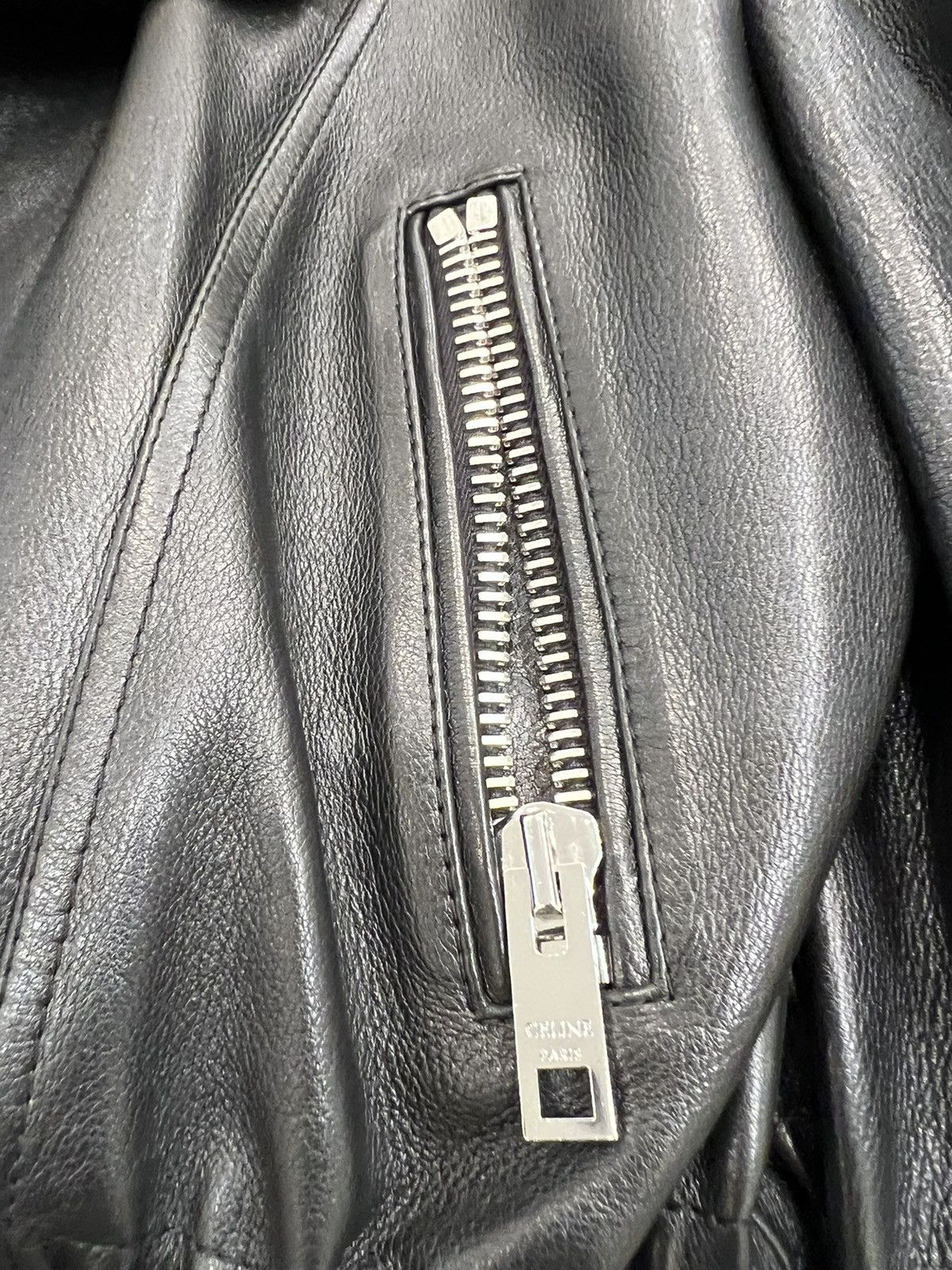 Celine × Hedi Slimane Mens runway leather belted jacket 50 $7999 Size US M / EU 48-50 / 2 - 7 Thumbnail