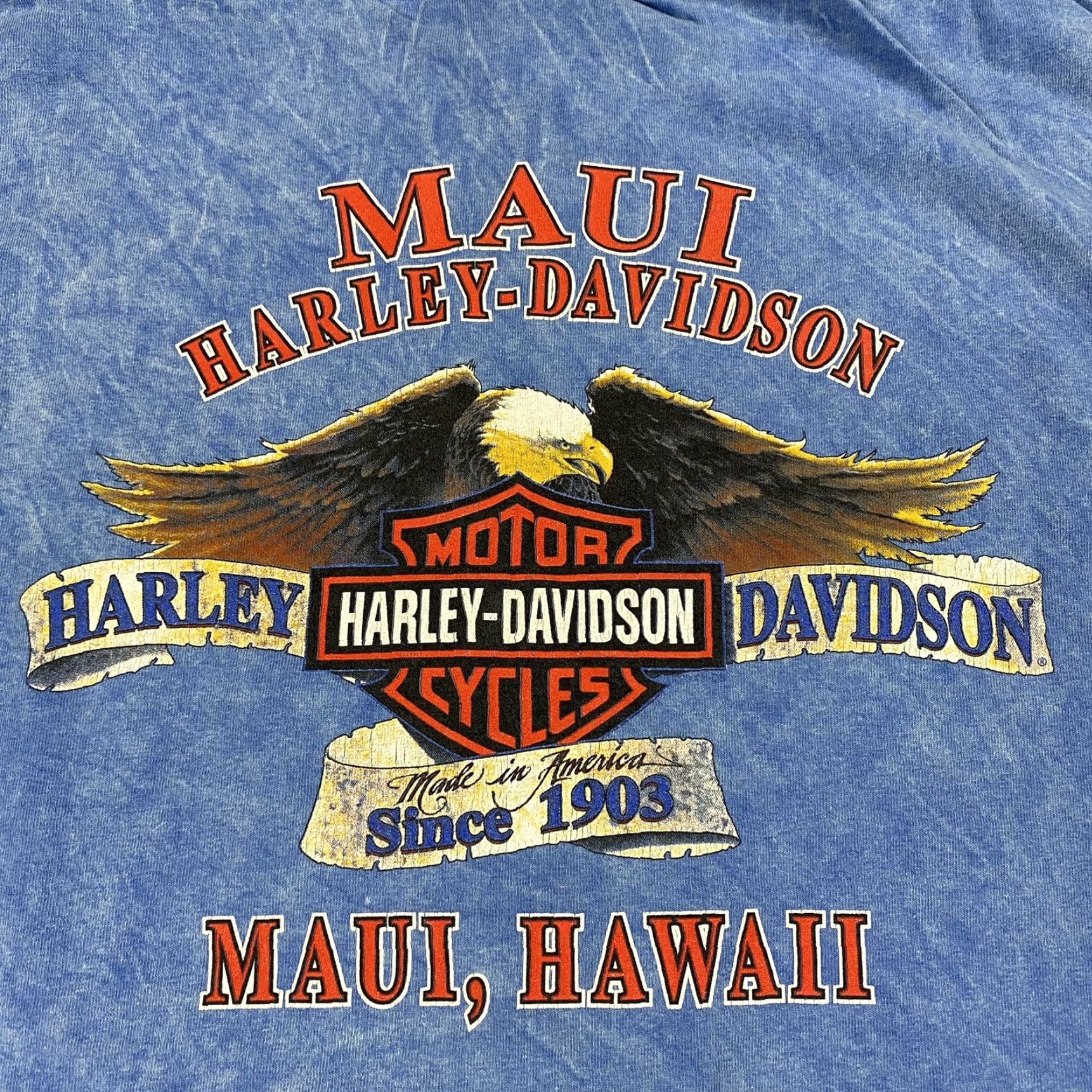 Harley Davidson VINTAGE Harley-Davidson T-Shirt Maui Hawaii 2000s XL Blue Crew Neck Men's T-Shirt Size US XL / EU 56 / 4 - 6 Thumbnail