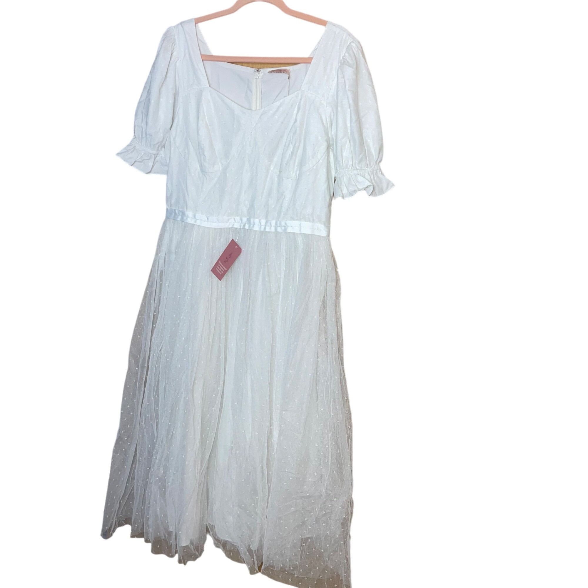 Other Ivy City Co Womens Dress Size 12 White Ballerin Size XL / US 12-14 / IT 48-50 - 1 Thumbnail
