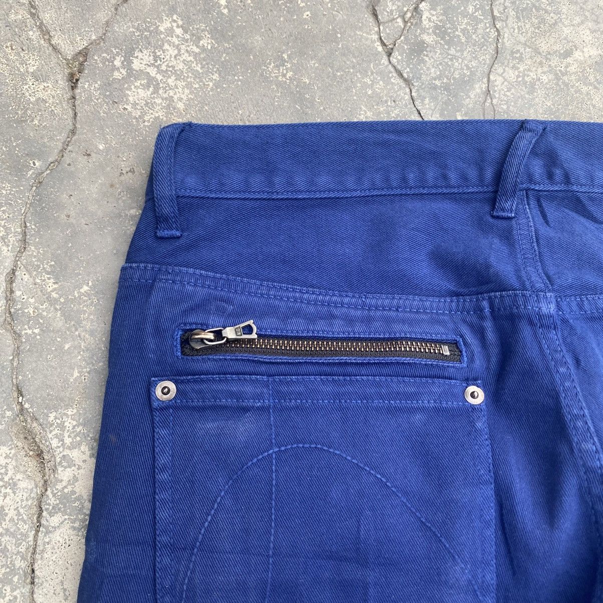 NO ID NO ID Navy Zipper Flared Stretchable Jeans Size US 33 - 8 Thumbnail