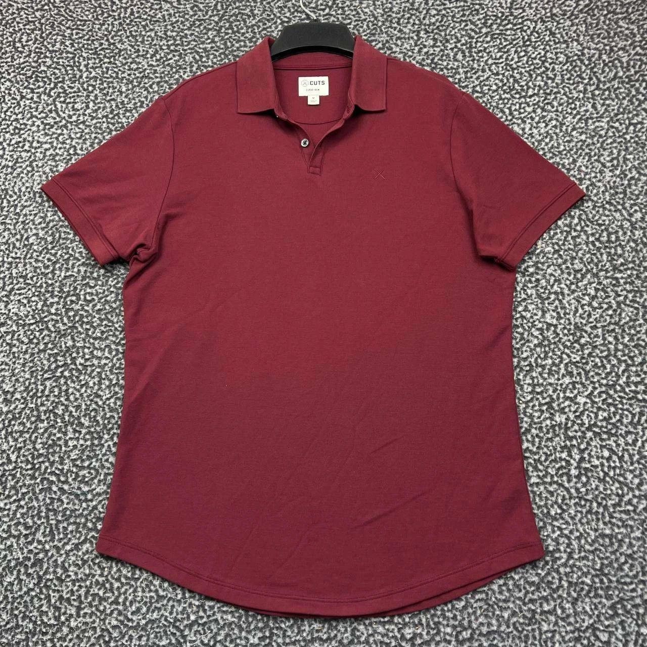 Cuts Cuts Curve Hem Polo Shirt Men Red Collared Pima Cotton M Size US M / EU 48-50 / 2 - 1 Thumbnail