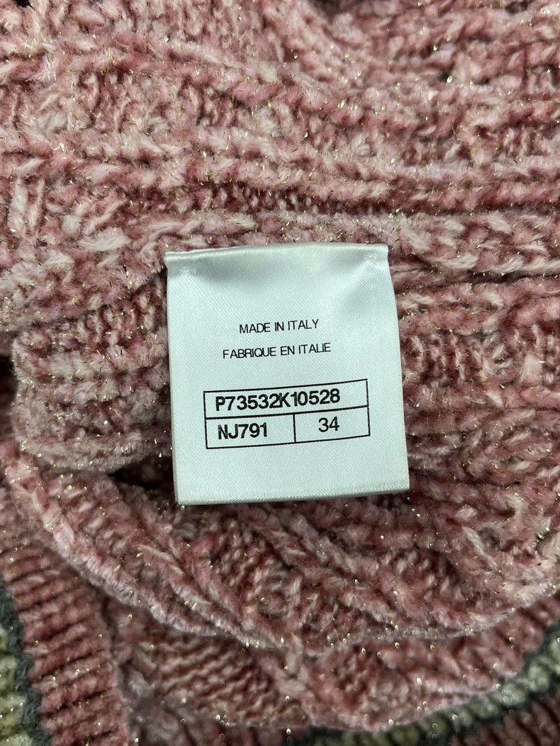 Chanel Chanel 22B pink V-neck velvet knit sweater Size XXS / US 00 / IT 34 - 5 Thumbnail