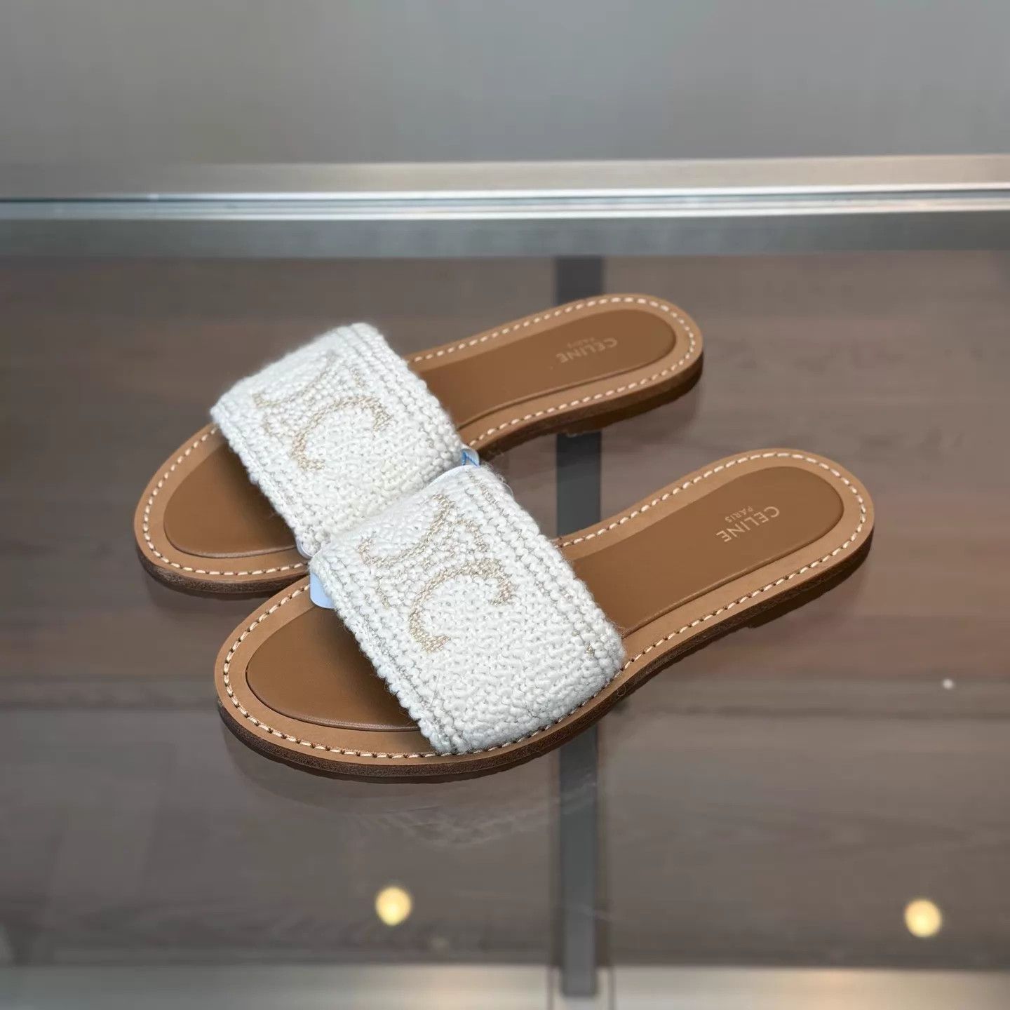 Celine Celine New Triomphe Woven Slippers EU 37 Size US 6.5 / IT 36.5 - 1 Thumbnail