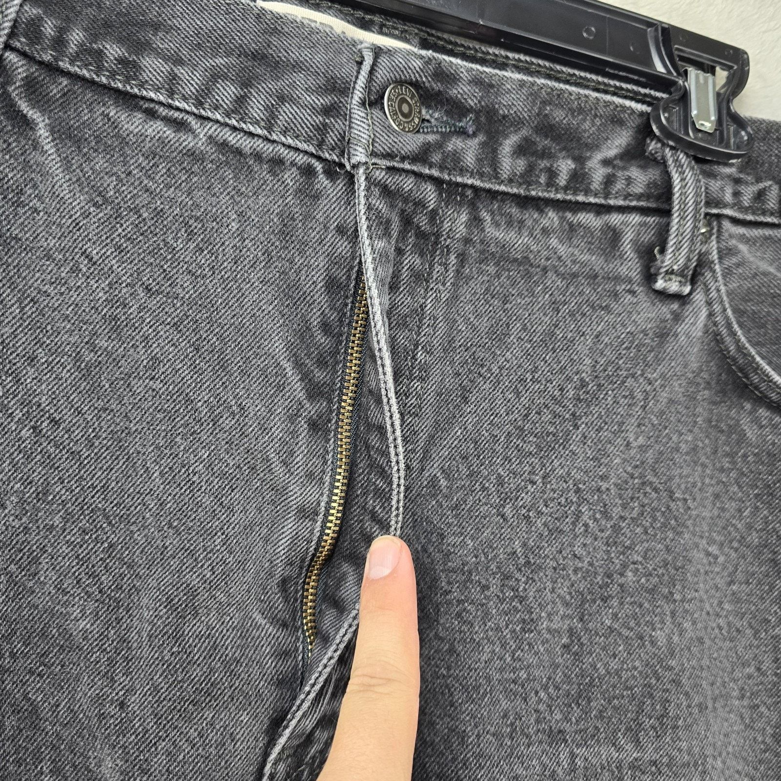 Levi's Levis 505 Mens Black Jeans 40x30 Black Straight Fit Denim Size US 40 / EU 56 - 3 Thumbnail