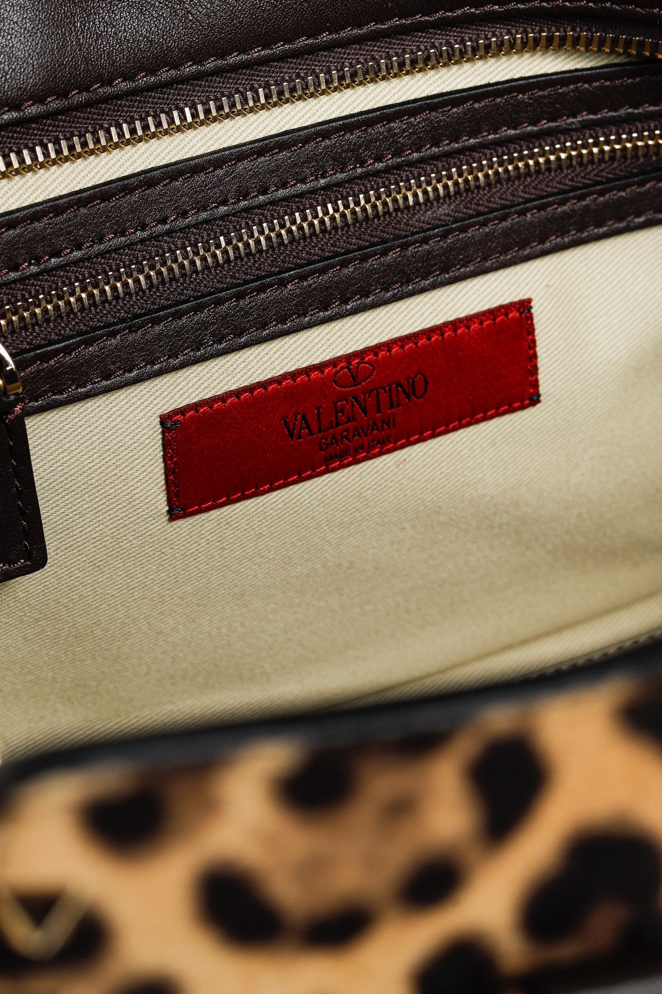 Valentino Valentino Leopard Calf Hair Rockstud Double Handle Tote Size ONE SIZE - 14 Thumbnail