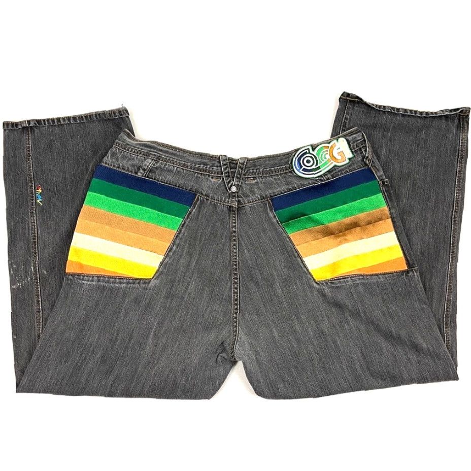 Coogi VINTAGE COOGI Jeans 42x32 Gray Denim Wide Leg Baggy Hip Hop Embroidered 90s Mens Size US 42 / EU 58 - 2 Thumbnail