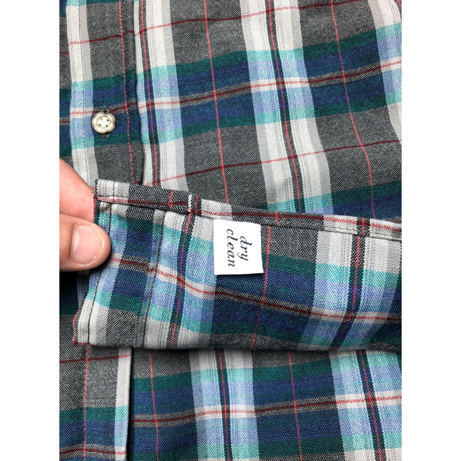 Pendleton VINTAGE Pendleton Button Shirt Men Medium Plaid Turquoise Blue Green Wool 80s 70s Long Sleeve Size US M / EU 48-50 / 2 - 2 Thumbnail