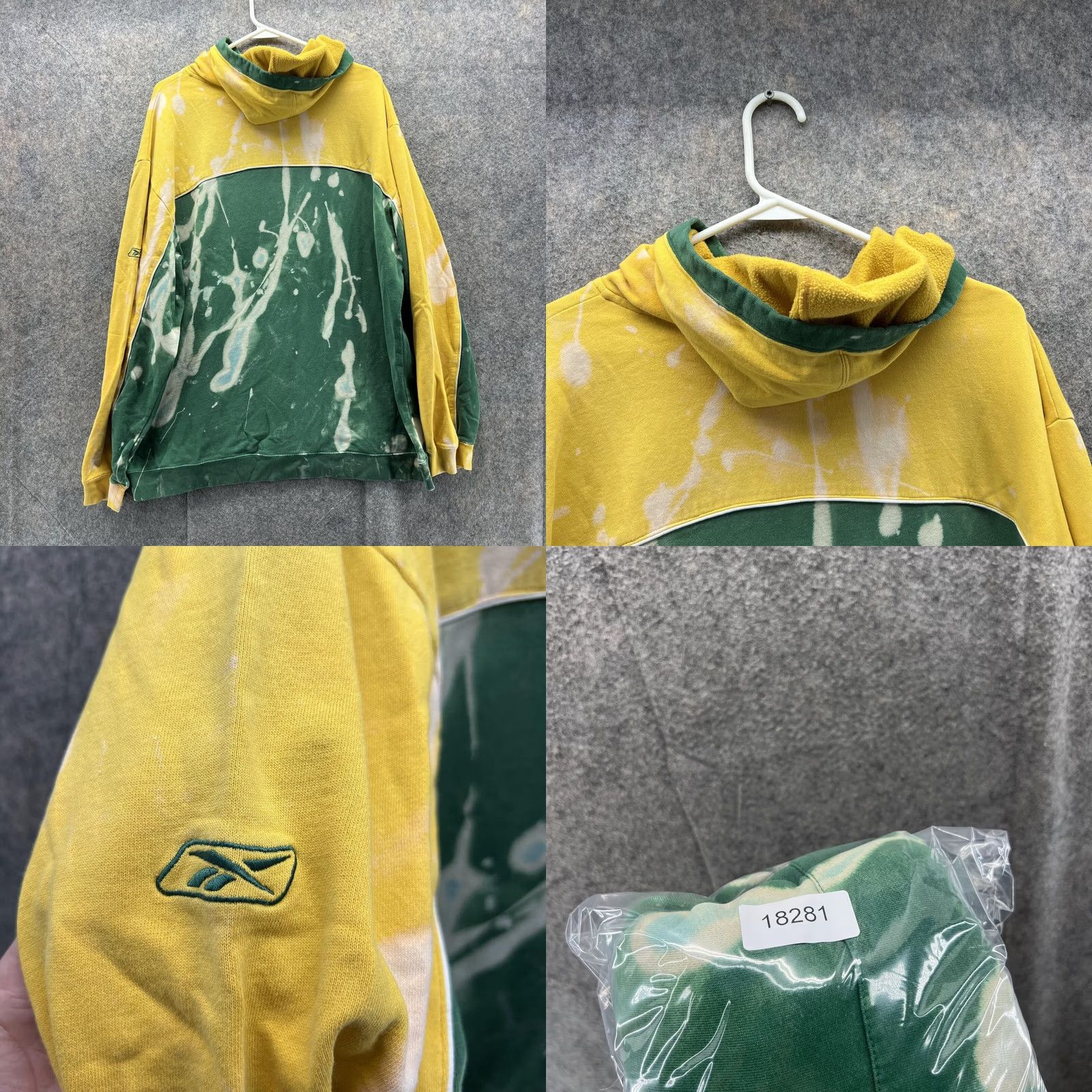 Reebok VINTAGE Reebok Green Bay Packers Sweater Men XL Hooded Jacket NFL Green Logo Pullover Knit Fleece Casual Winter/Fall/Spring/Summer Mens Size US XL / EU 56 / 4 - 9 Thumbnail