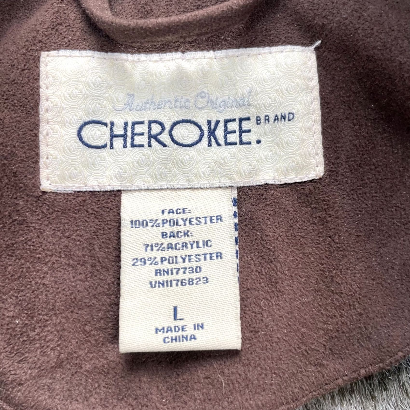 Cherokee VINTAGE Cherokee Coat Womens L Brown Faux Suede Fur Sherpa Lined Jacket Full Zip Coat Size L / US 10 / IT 46 - 5 Thumbnail