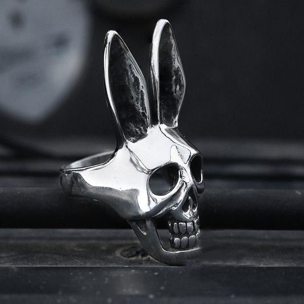 Japanese Brand × Jewelry × Vintage SIZE 10 Gothic Retro Rabbit Skull Ring Size ONE SIZE - 2 Thumbnail