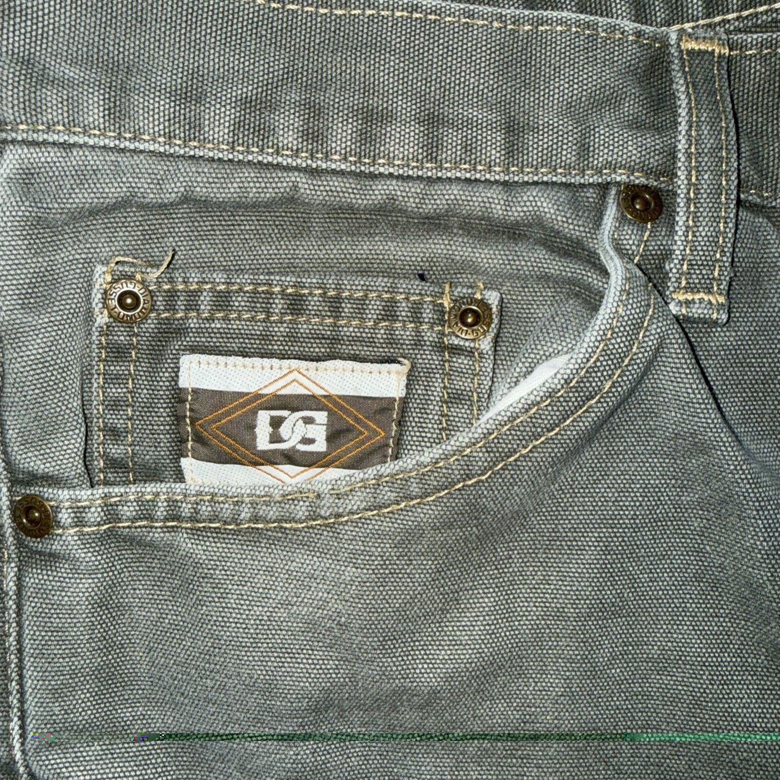 Other Diamond Gusset Canvas Work Pant Olive Green 34x31 Workwear Size US 34 / EU 50 - 2 Thumbnail