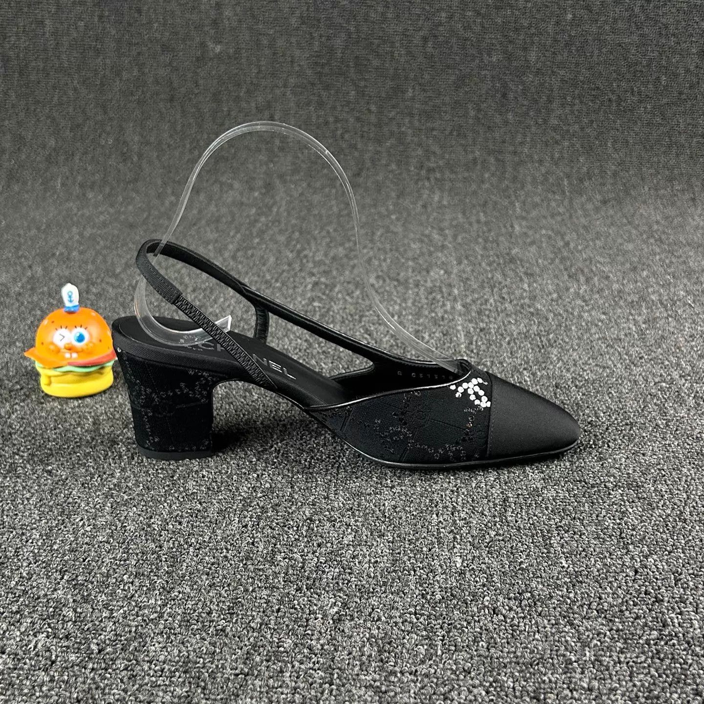 Chanel Chanel Women's Classic Black Sequin High Heels 38.5 Size US 8 / IT 38 - 4 Thumbnail