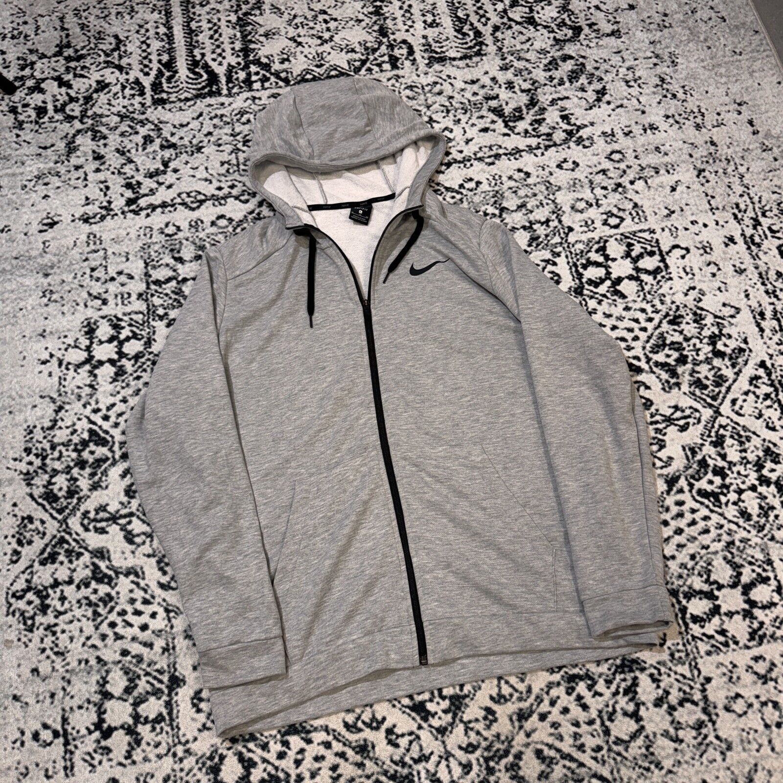 Nike × Vintage Vintage Nike Unisex Gray Cotton Hoodie Zip Size XL Y2K 90s Size US XL / EU 56 / 4 - 3 Thumbnail