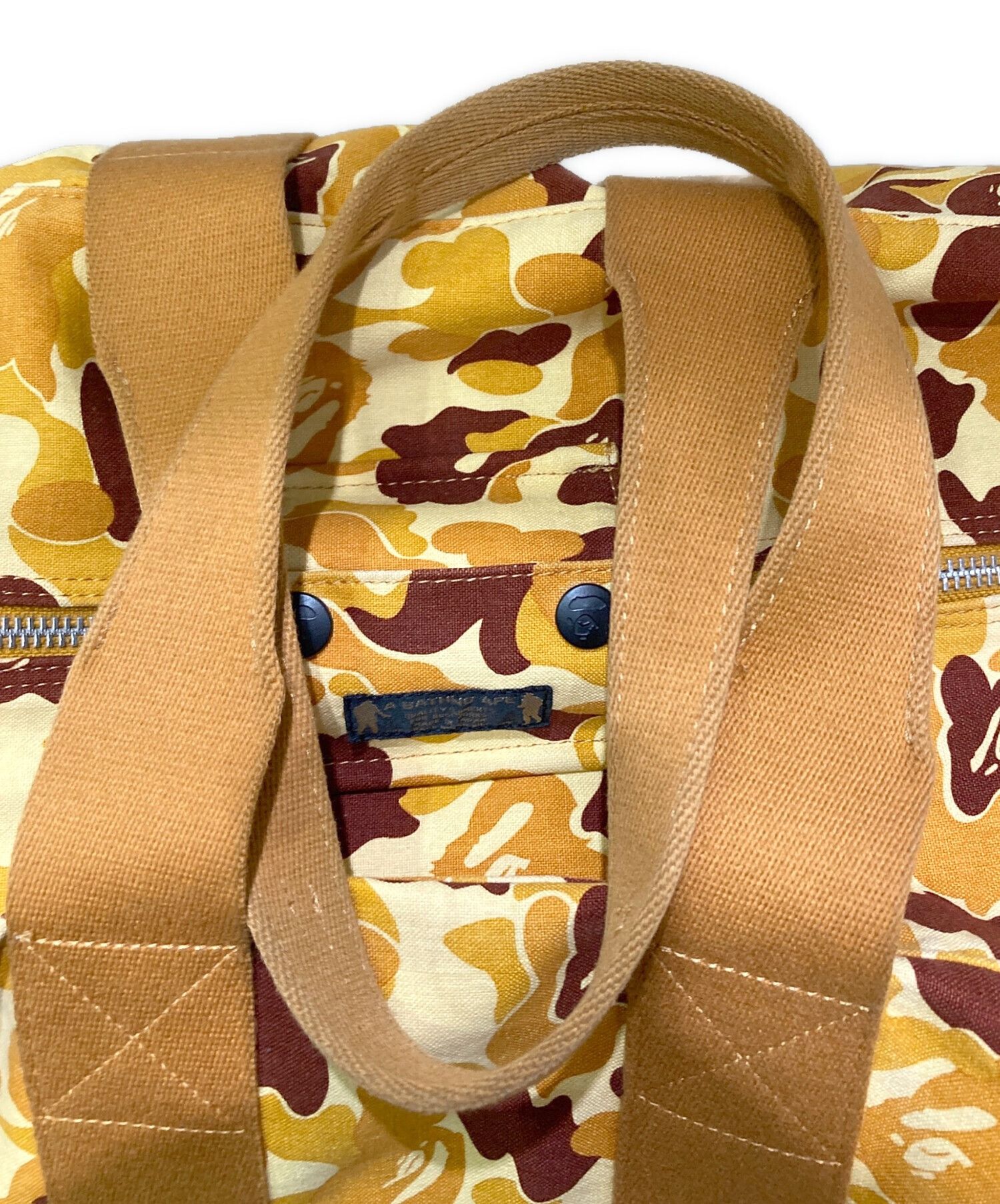 A BATHING APE ABC Camo Boston Bag Yellow