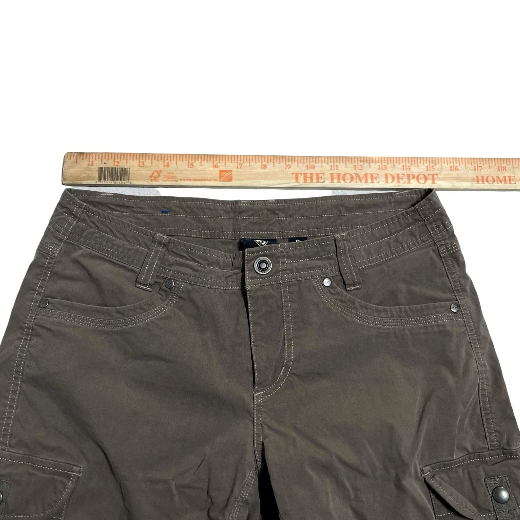 Vintage Kuhl Womens Shorts Sz 8 Brown Cotton Blend Cargo Hiking Casual Size 30" / US 8 / IT 44 - 3 Thumbnail