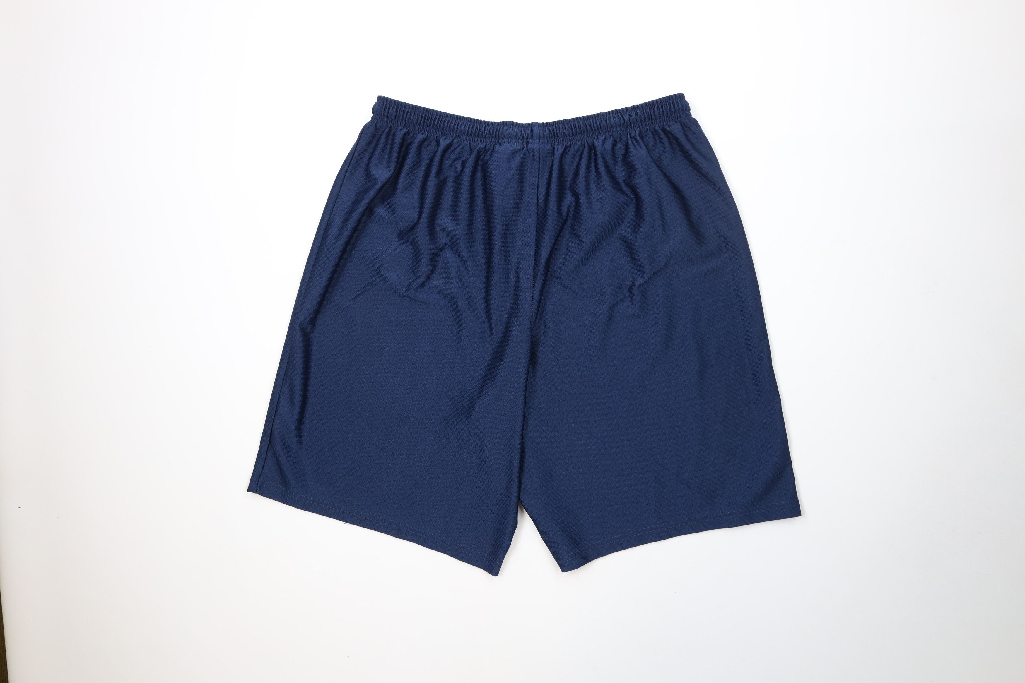 Nike × Vintage Vintage 90s Y2K Nike Scott Mini Swoosh Gym Shorts Navy Blue Size US 38 / EU 54 - 10 Thumbnail