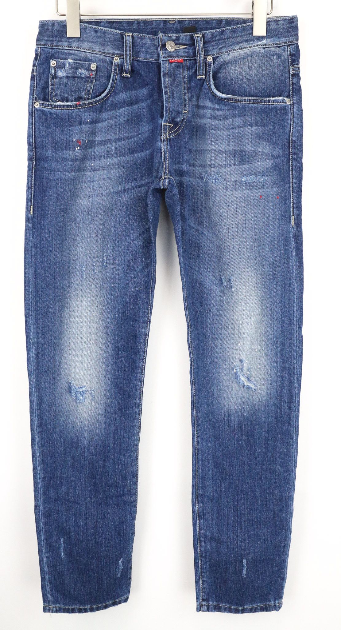 Takeshy Kurosawa TK08 W32 Blue Distressed Slim Button Jeans 75057 Size US 32 / EU 48 - 1 Thumbnail