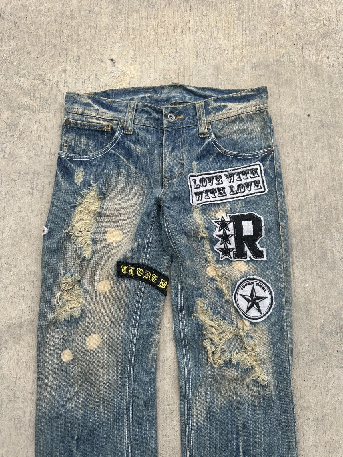 Hysteric Glamour 2000s Rare clone jeans patchwork distressed punk style Size US 30 / EU 46 - 3 Thumbnail