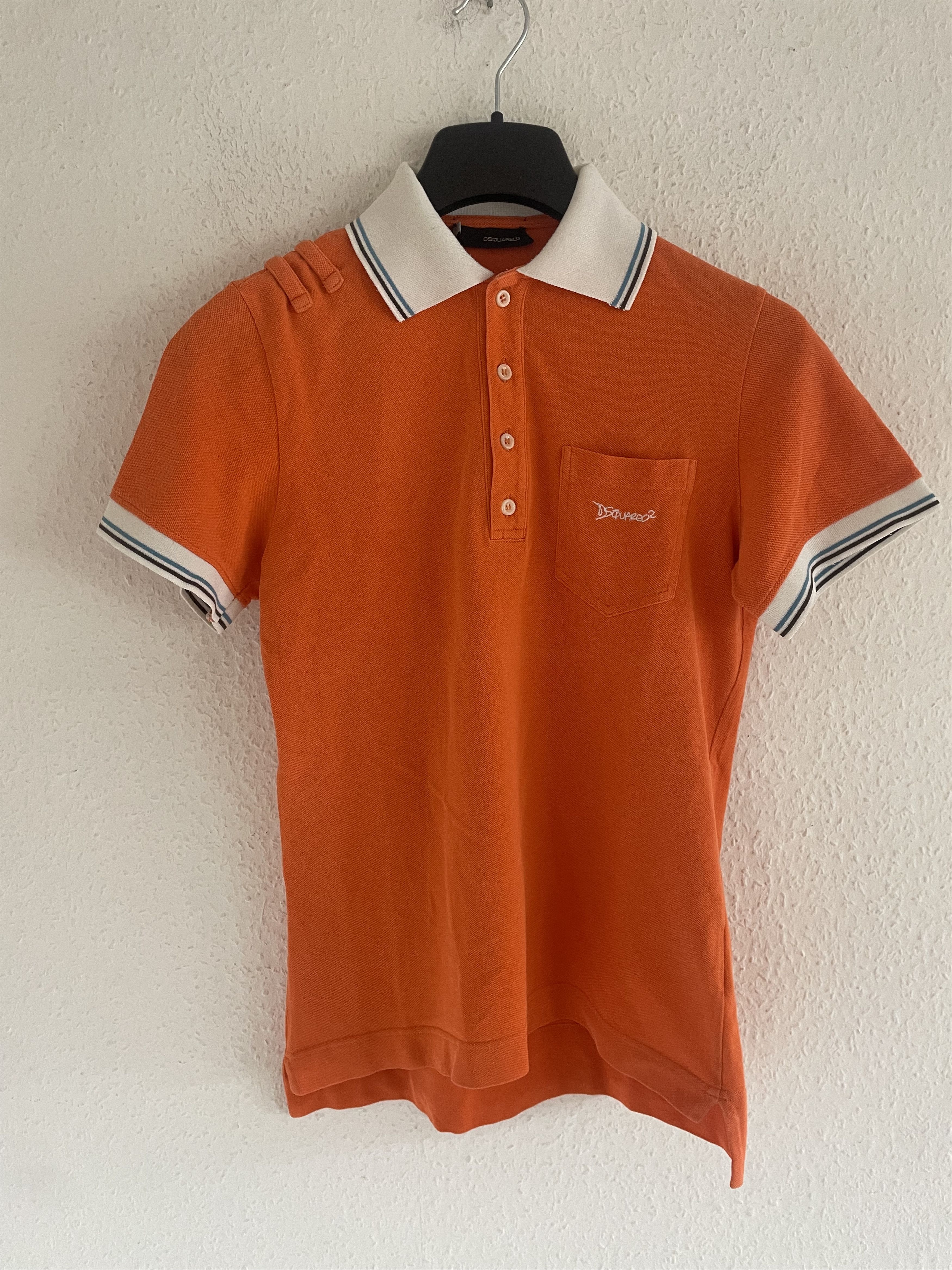 Dsquared2 SS05 Graffiti Logo Polo Orange Size US L / EU 52-54 / 3 - 1 Thumbnail