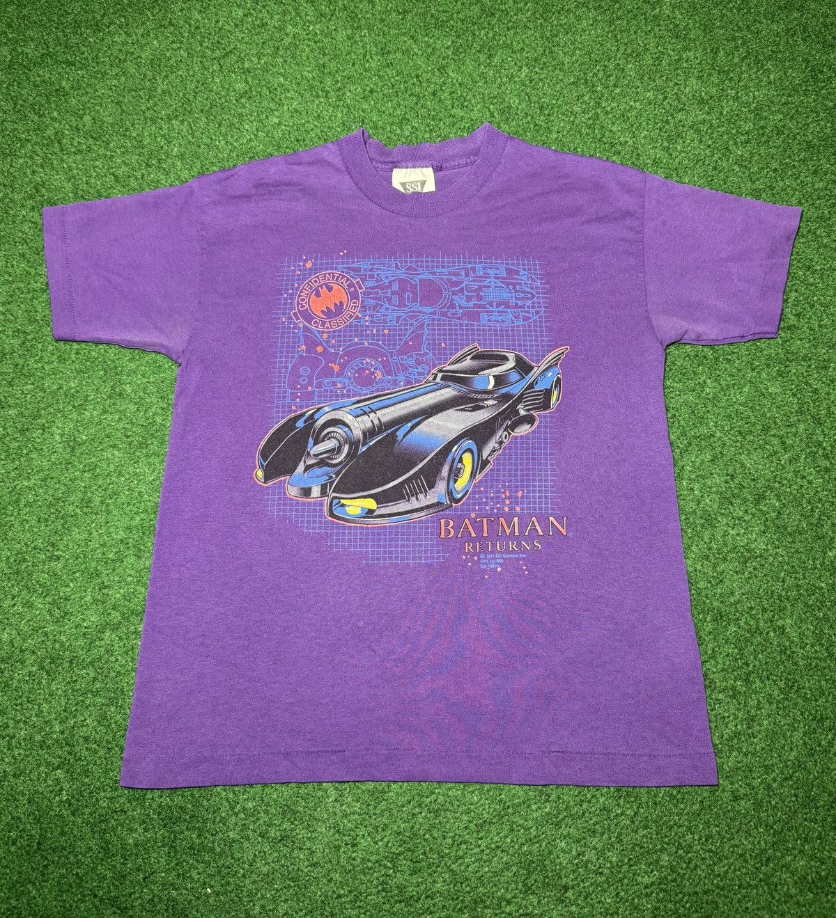 Vtg 90s Batman Returns Batmobile 17x23 Movie Promo T Shirt