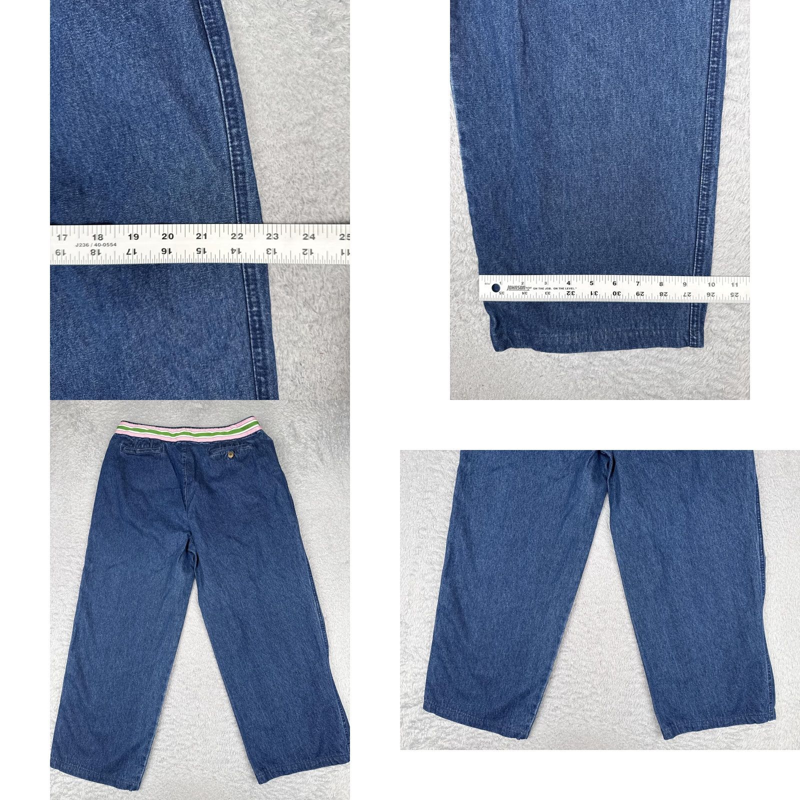Vintage Chadwicks Jeans Womens 14 Blue Med Wash High Rise Cropped Relaxed Denim 32x25 Vintage No Size 36" / US 14 / IT 50 - 9 Thumbnail