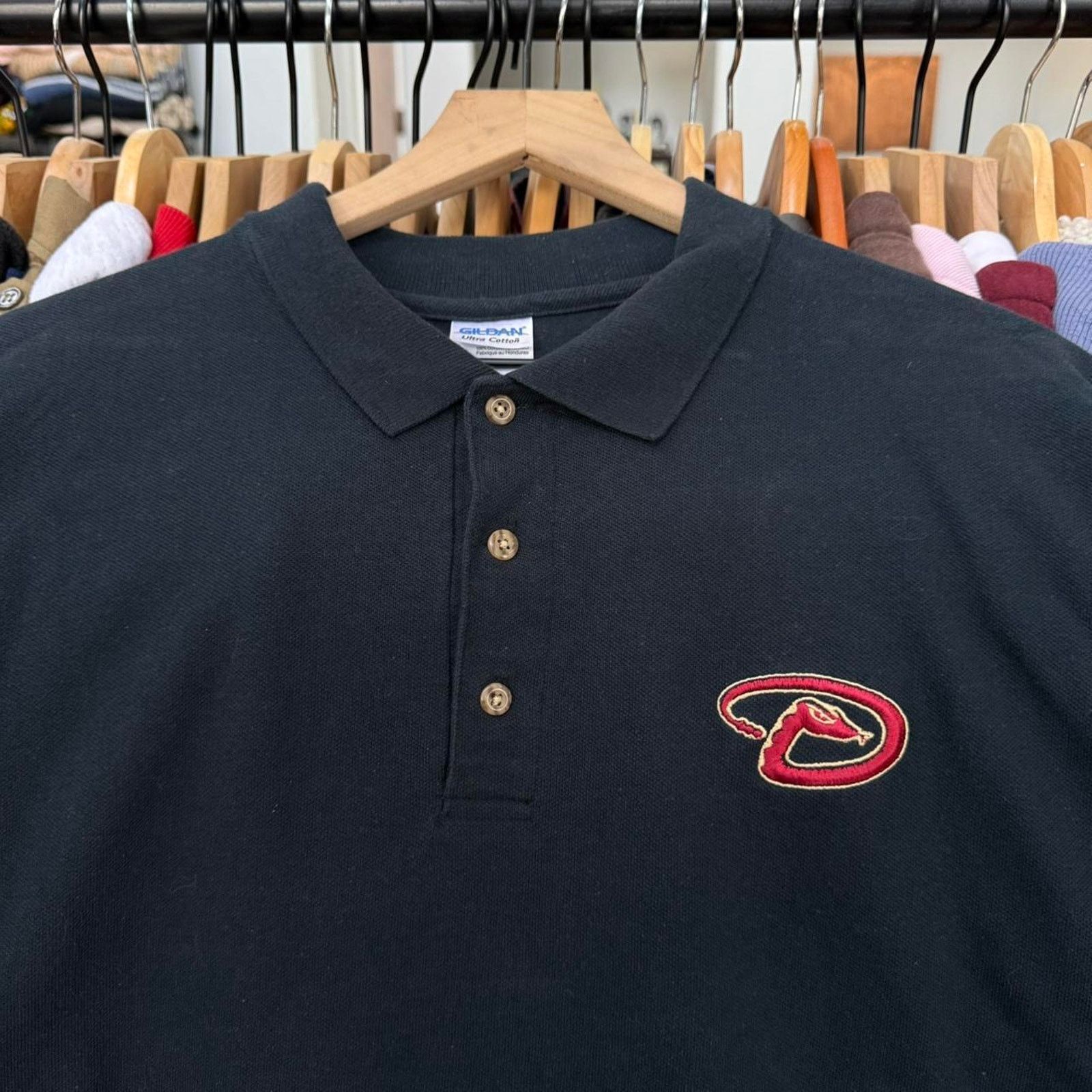 Gildan Vintage Y2K Arizona Diamondbacks MLB Polo Shirt Black Size US L / EU 52-54 / 3 - 2 Thumbnail
