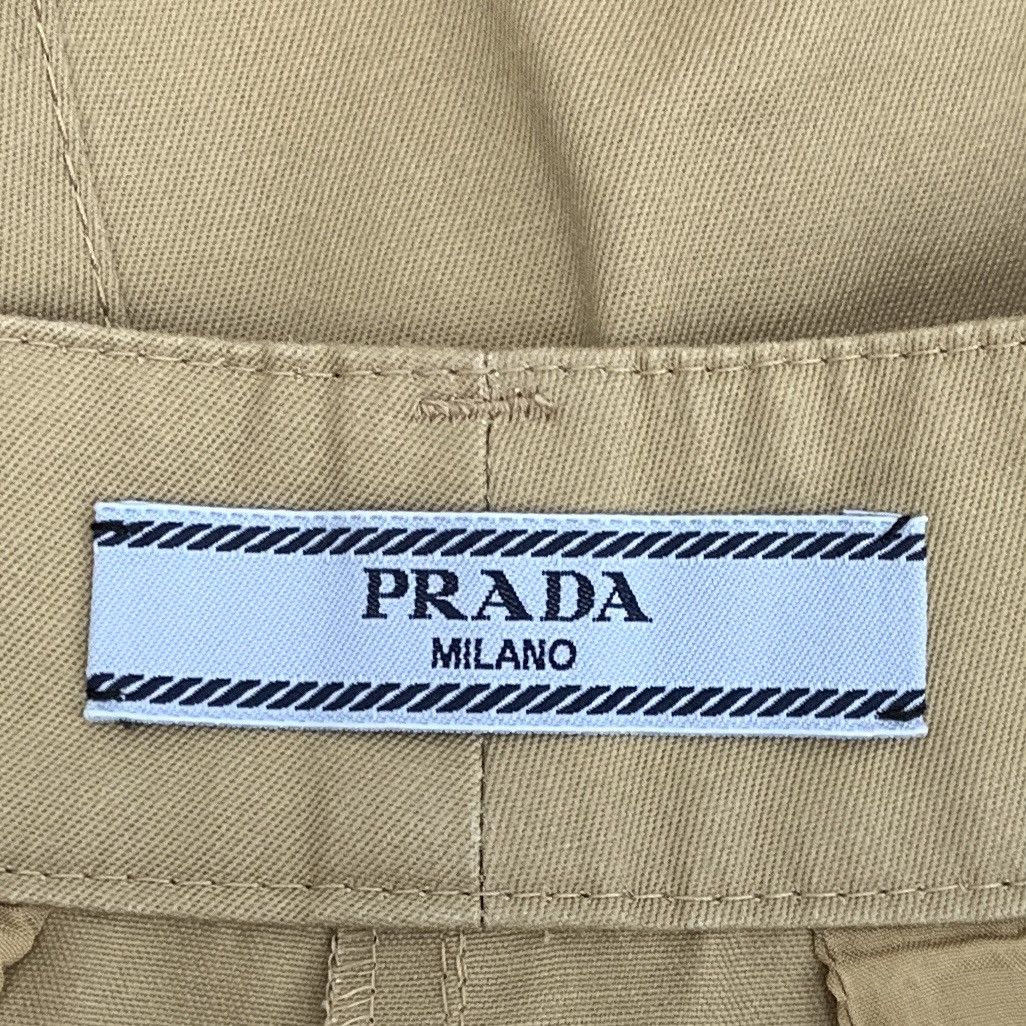 Prada Prada Brown Triangle Logo Cotton Casual Shorts K26WX Size 26" / US 2 / IT 38 - 7 Thumbnail