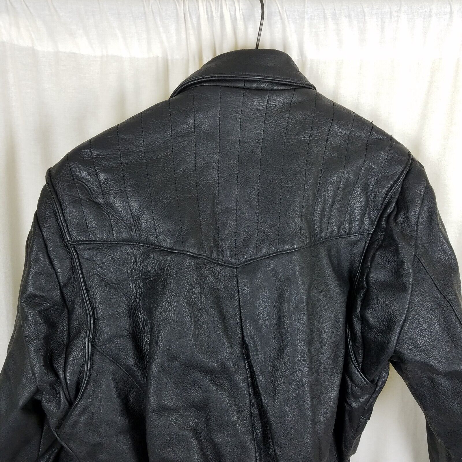 Vintage Vtg Raider Belted Black Leather Motorcycle Jacket Zip Snap Size XXL / US 16-18 / IT 52-54 - 6 Thumbnail