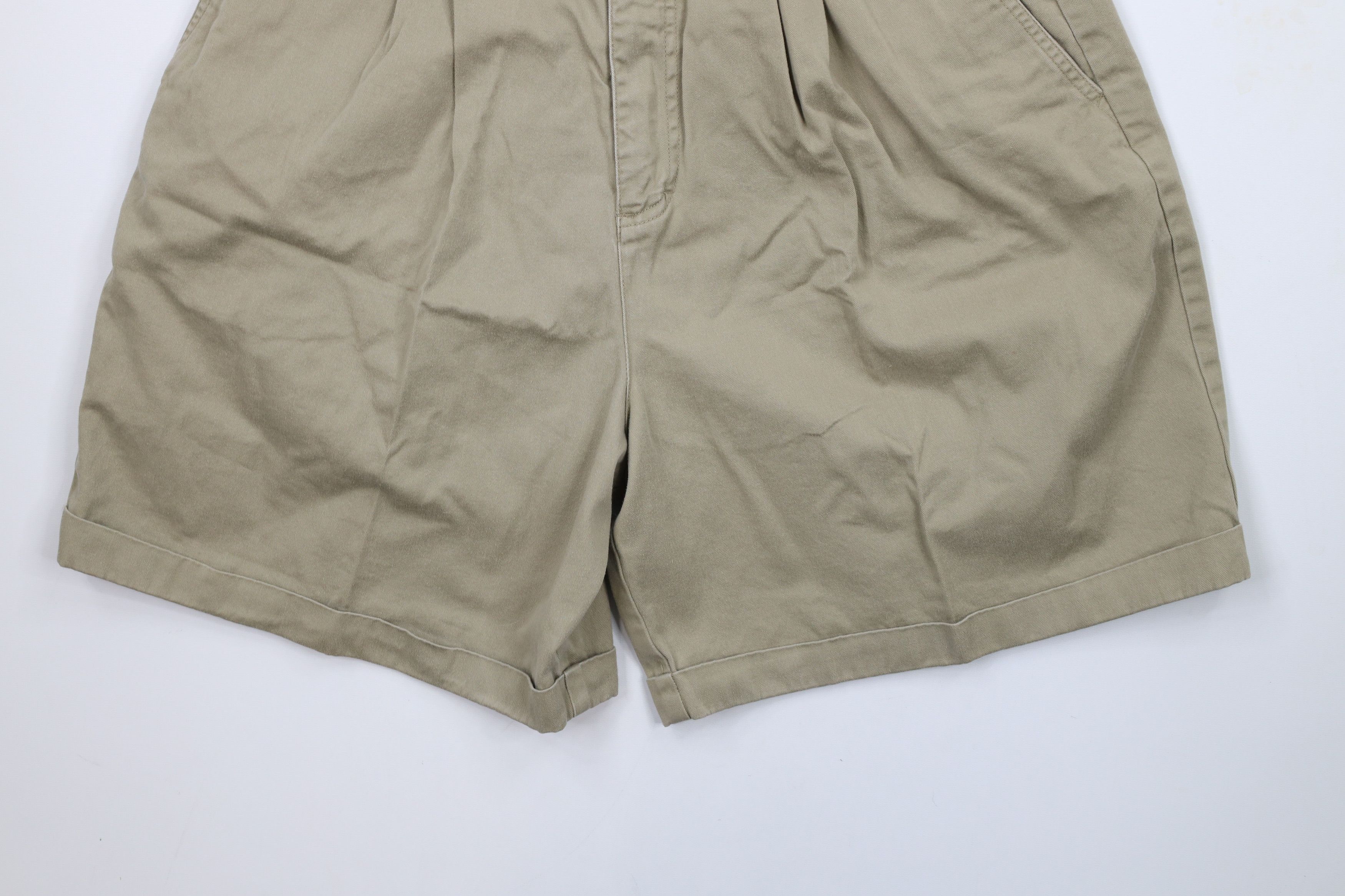 Eddie Bauer × Vintage Vintage 90s Eddie Bauer Cuffed Pleated Bermuda Safari Shorts Size 38" / US 16 / IT 52 - 4 Thumbnail