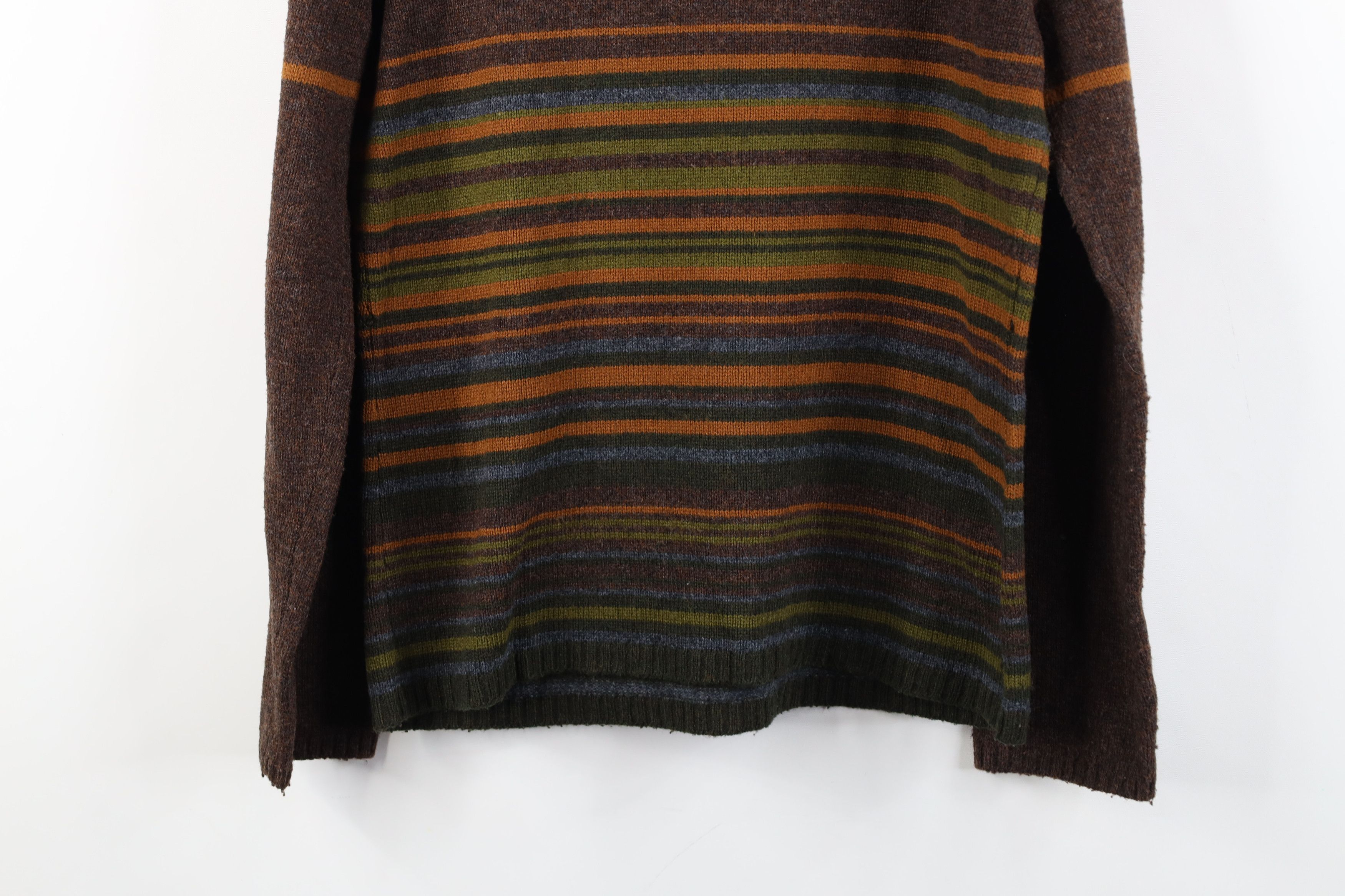 Vintage Vintage 90s Streetwear Striped Earth Tone Wool Knit Sweater Size M / US 6-8 / IT 42-44 - 9 Thumbnail