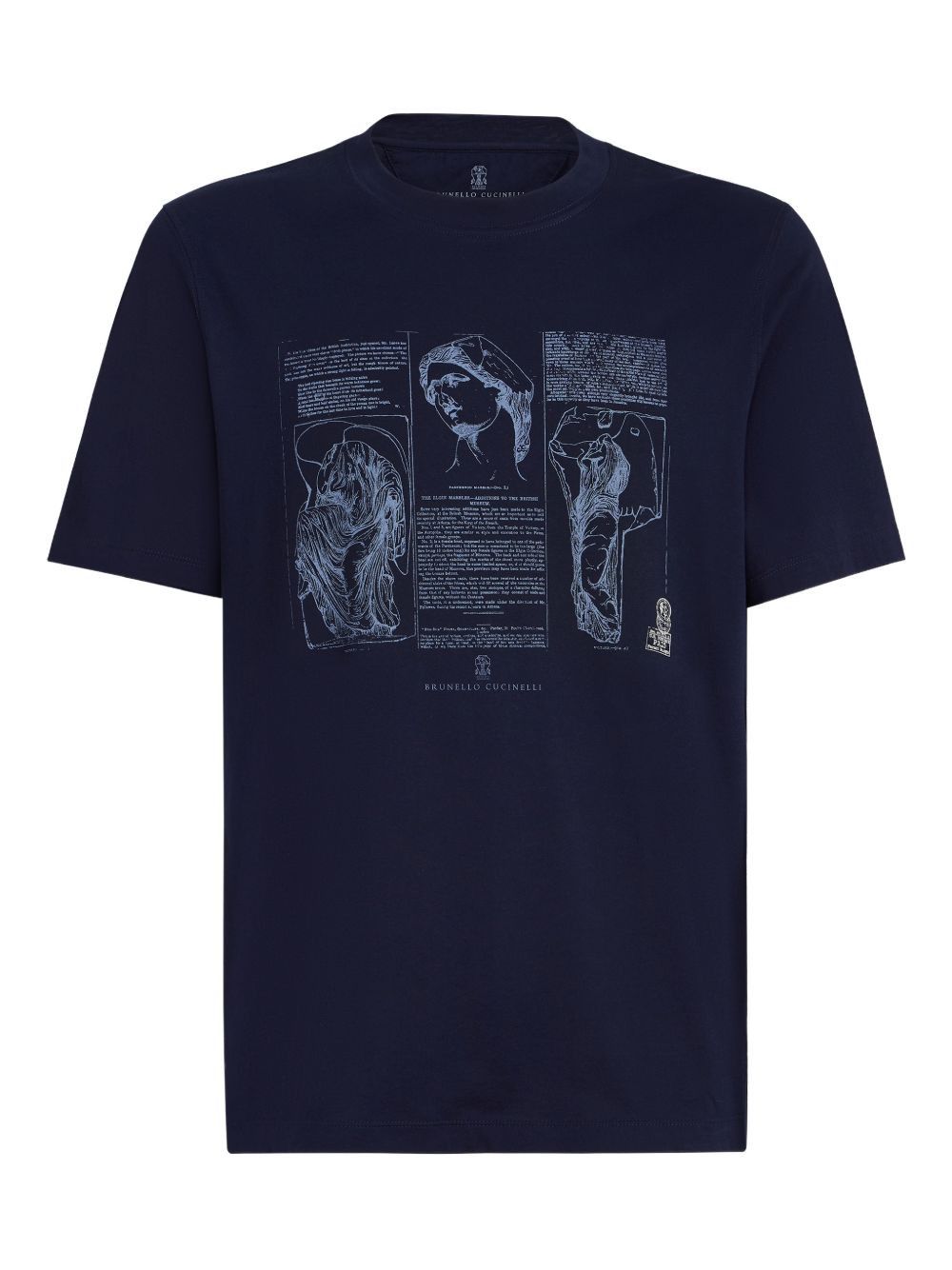 Brunello Cucinelli PRINTED COTTON T-SHIRT Size US S / EU 44-46 / 1 - 1 Thumbnail