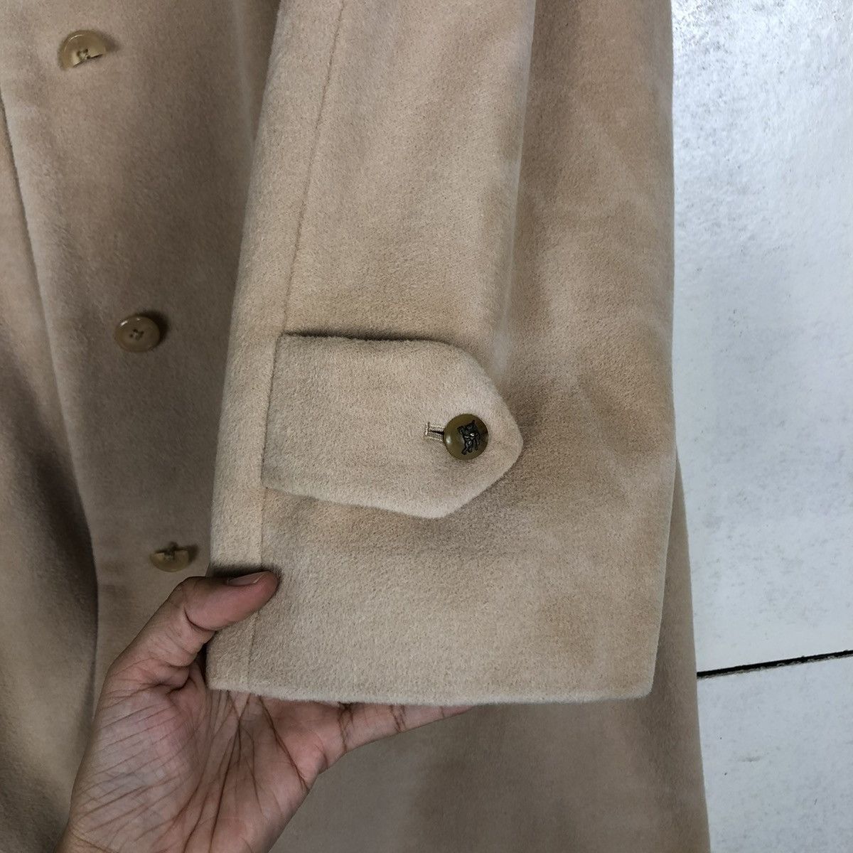 Burberry 🔥VINTAGE LONG WOOL FLY COATS JACKET BURBERRYS HERRINGBONE Size US M / EU 48-50 / 2 - 15 Thumbnail