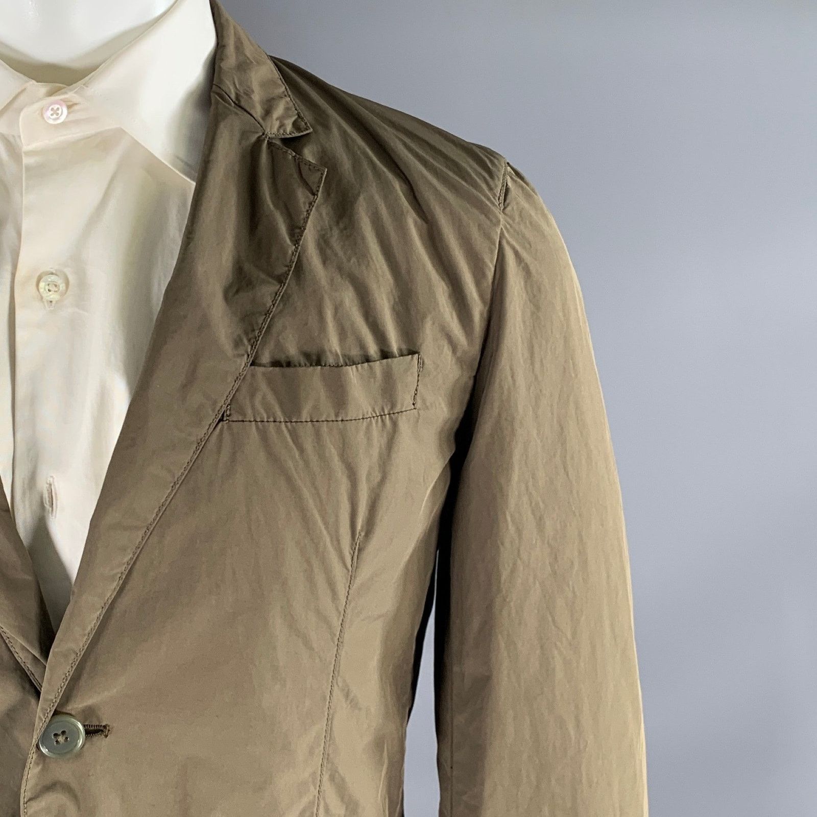 Aspesi ASPESI Green Olive Polyester Blend Notch Lapel Sport Coat M Size 40R - 5 Thumbnail