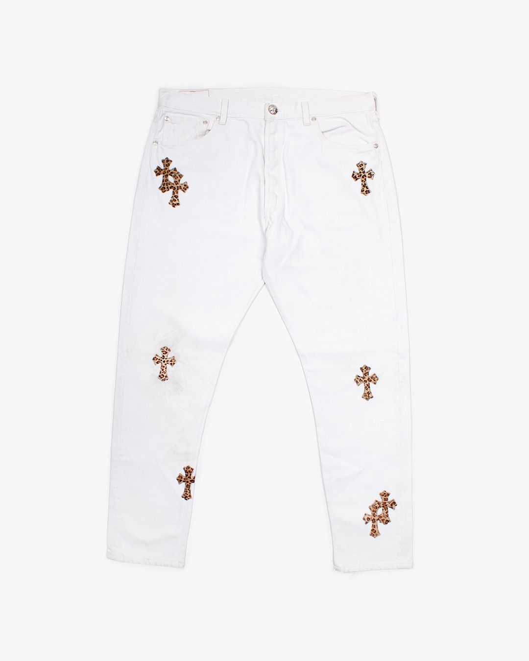 Chrome Hearts CHROME HEARTS LEOPARD CROSS PATCH DENIM JEANS Size US 34 / EU 50 - 1 Thumbnail
