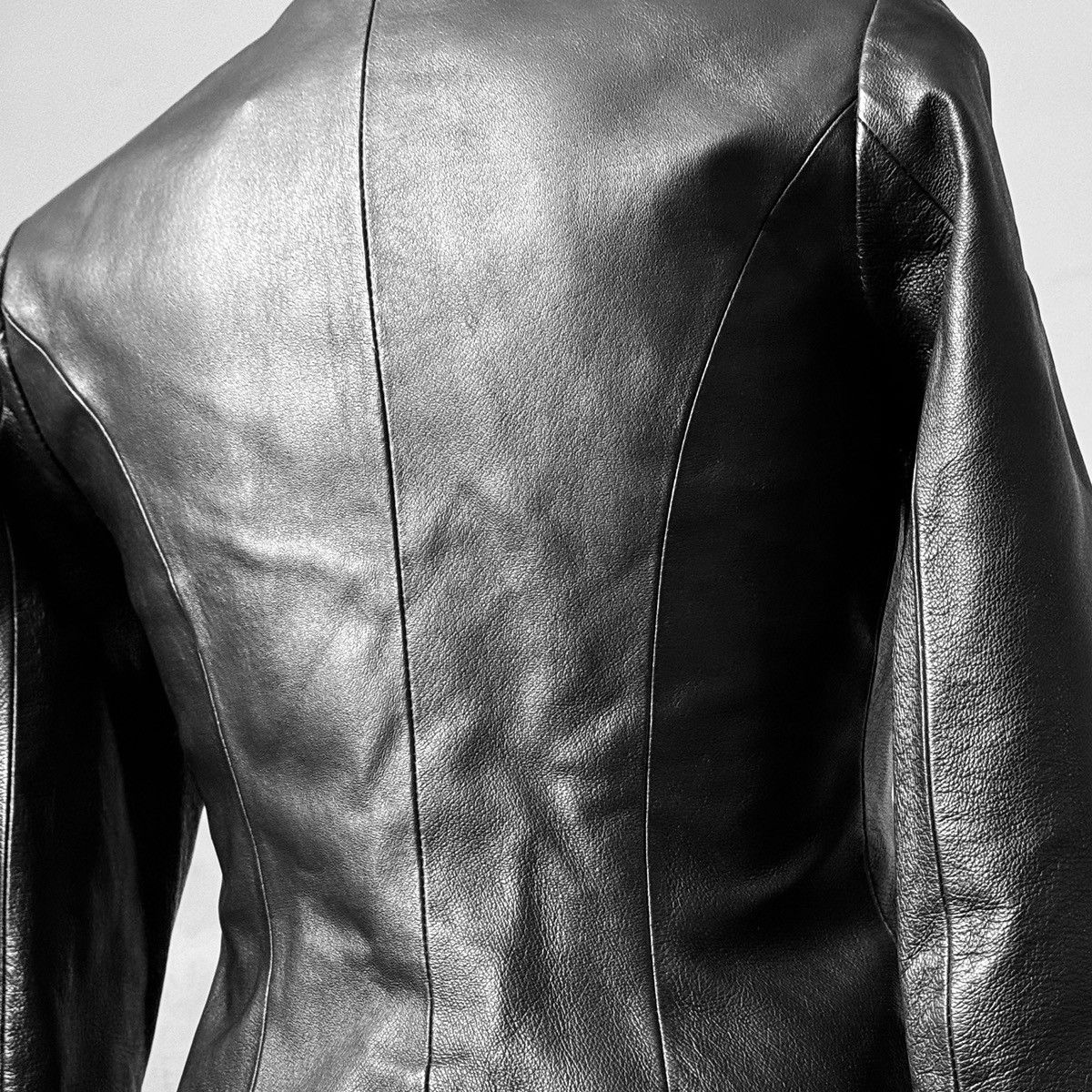 Vintage So sick fitted leather biker avant garde jacket Size S / US 4 / IT 40 - 12 Thumbnail