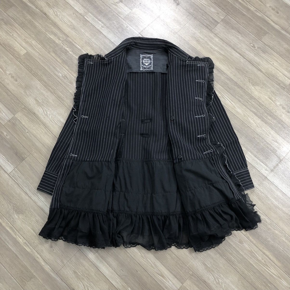 If Six Was Nine Algonquins Stripped Blazers Dress Punk Gothic Grunge Opium Size M / US 6-8 / IT 42-44 - 20 Thumbnail