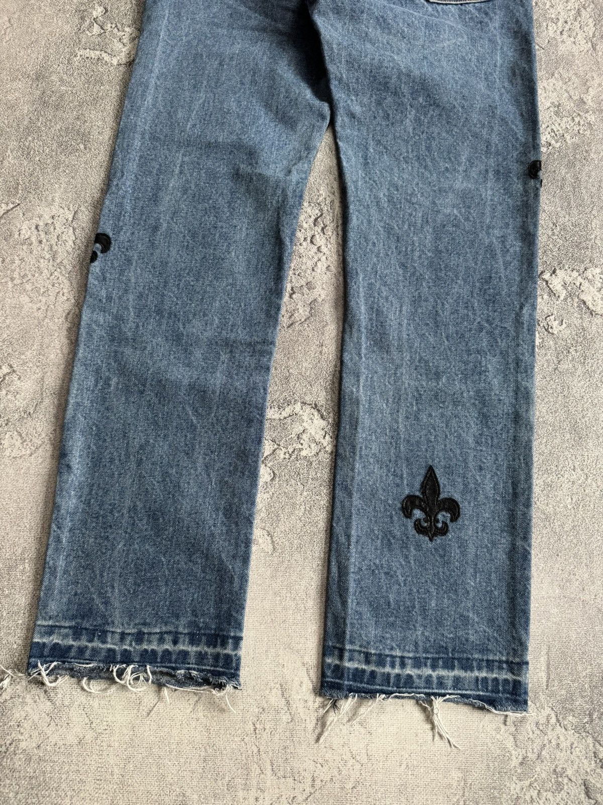 MNML MNML 34size blue denim pants jeans trousers leather inserts Size US 34 / EU 50 - 6 Thumbnail