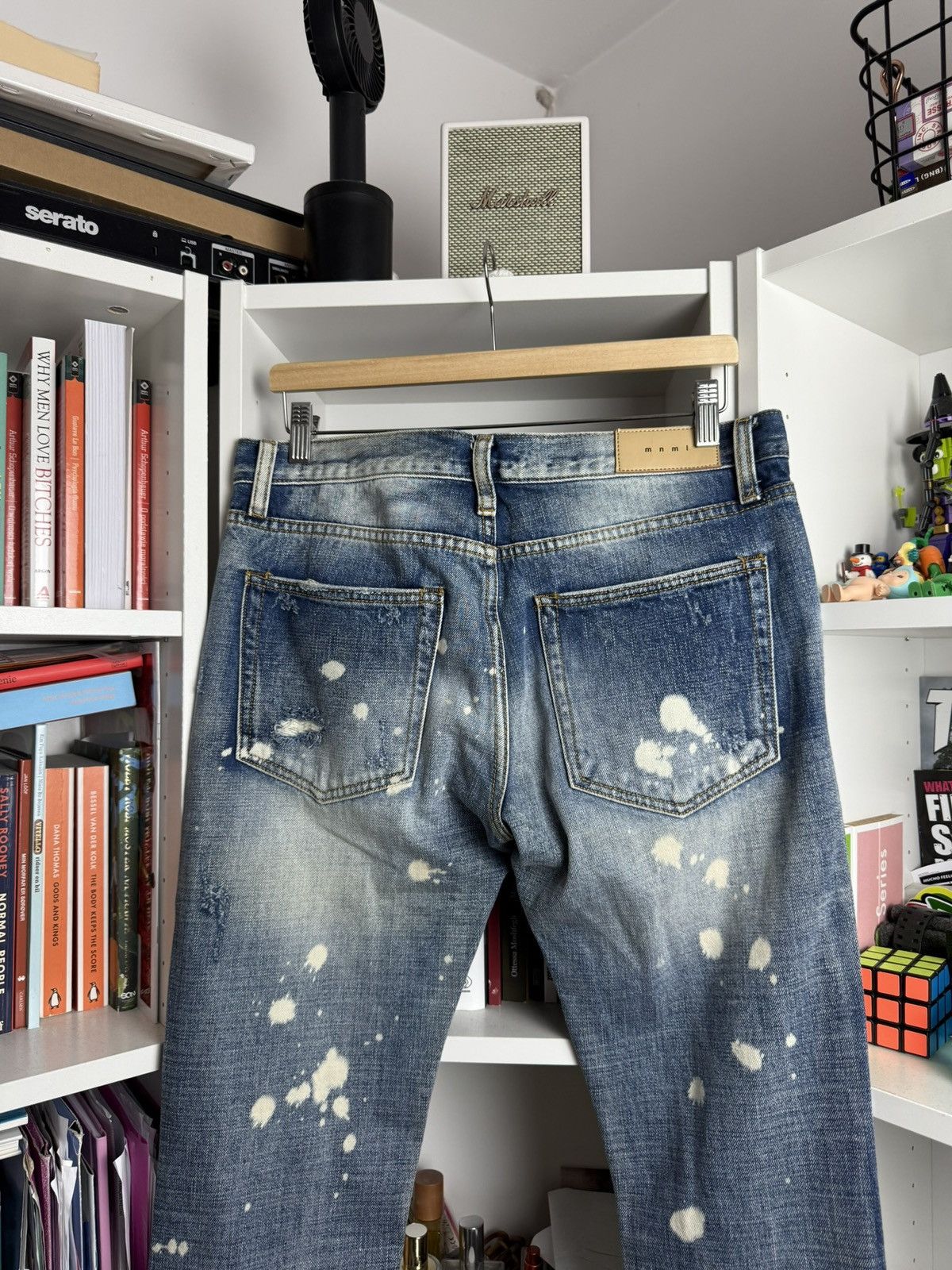 Designer × MNML Mnml splash distressed denim 31 drill designer streetwear Size US 31 - 7 Thumbnail